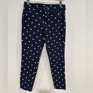 Old Navy Pixie Ankle Pants Women’s Sz 4 | Navy Blue White Polka Dot